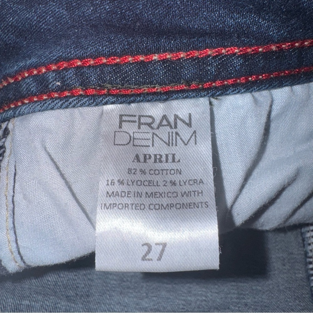 FRAN DENIM April Super High Rise Skinny Jeans Dark Wash Lifters’ Size 27 - Picture 12 of 14